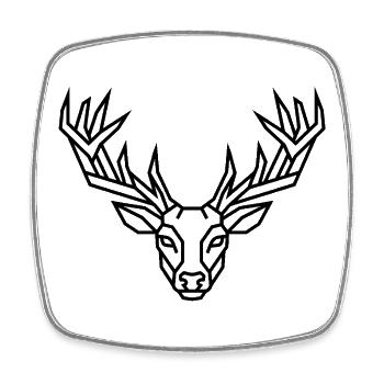Bois géométriques de cerf - Magnet carré - blanc - Devant
