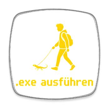 Exe Echse ausfuehren Admin Sysadmin Geschenk Gelb - Viereckiger Kühlschrankmagnet - Weiß - Vorne