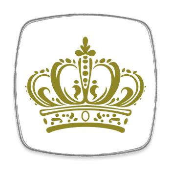 Couronne - Magnet carré - blanc - Devant