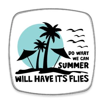 Summer Will Have Its Flies Strand Design - Viereckiger Kühlschrankmagnet - Weiß - Vorne