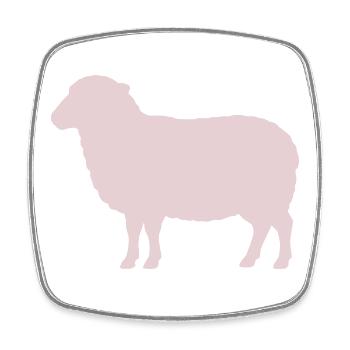 Silhouette de mouton pastel - Magnet carré - blanc - Devant