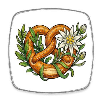 Remplacement des costumes traditionnels du Pretzel Edelweiss Festival Folklorique - Magnet carré - blanc - Devant