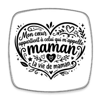 La vie de maman  - Magnet carré - blanc - Devant