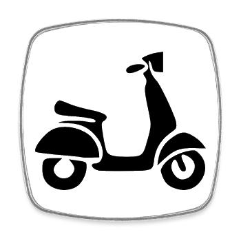 Scooter Black Bike Biker Gift - Square fridge magnet - white - Front