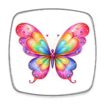 Illustration de papillon fantastique - Magnet carré - blanc - Devant