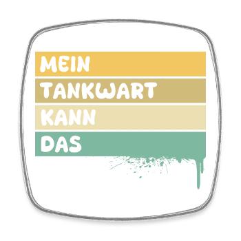 Handwerker Tankwart - Viereckiger Kühlschrankmagnet - Weiß - Vorne