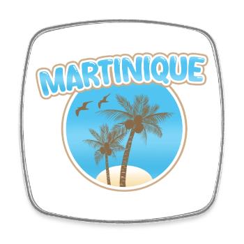 Plage de la Martinique - Magnet carré - blanc - Devant