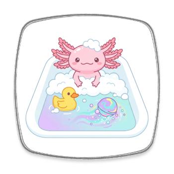 Baignoires Axolotl - Magnet carré - blanc - Devant