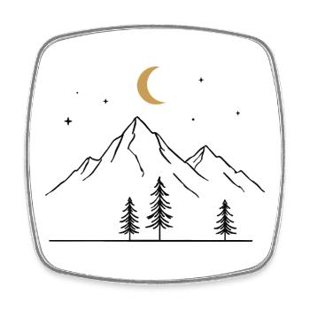 Mountains Moon - Square fridge magnet - white - Front