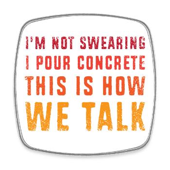 Concrete Concrete Paver Concrete Mixer - Square fridge magnet - white - Front