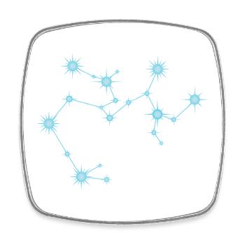 Sagittarius Star Constellation Zodiac Sign Blue - Square fridge magnet - white - Front