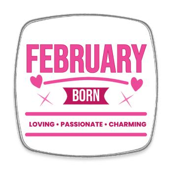 February Born Hearts - Square fridge magnet - white - Front