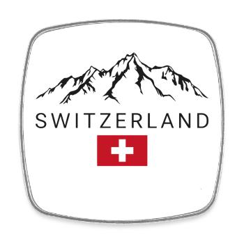 Switzerland Mountain Flag Alps T-Shirt - Square fridge magnet - white - Front