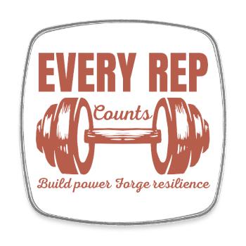 Every Rep Counts Barbell Fitness Gym Motivation - Square fridge magnet - white - Front