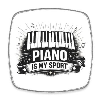 Cadeau drôle de piano pour pianiste et professeur - Magnet carré - blanc - Devant