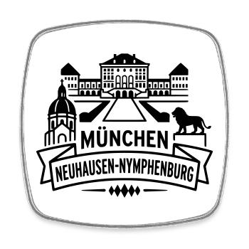 München Neuhausen Nymphenburg - Viereckiger Kühlschrankmagnet - Weiß - Vorne