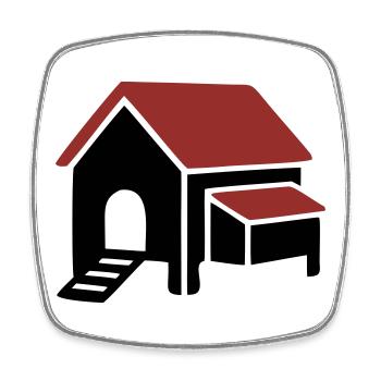 Huehnerstall Bauernhof Icon - Viereckiger Kühlschrankmagnet - Weiß - Vorne