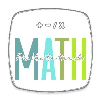 Math Made to Teach Math Teacher Design - Square fridge magnet - white - Front