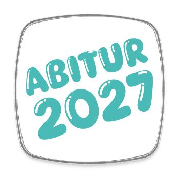 Abitur 2027 Typographie rétro - Magnet carré - blanc - Devant