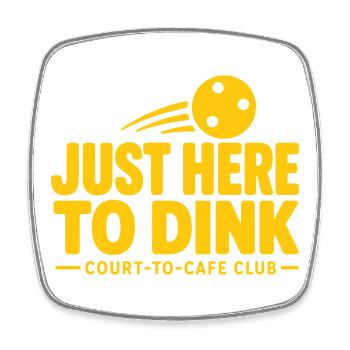 Je viens juste pour Dink Pickleball Butter Yellow Court - Magnet carré - blanc - Devant