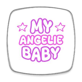 Gift for Angelie - Square fridge magnet - white - Front