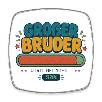 Großer Bruder wird geladen 90% - Viereckiger Kühlschrankmagnet - Weiß - Vorne