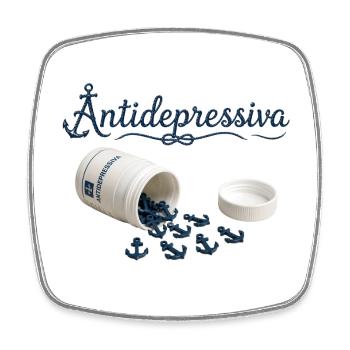 Antidepressive Anker Glitter Logo - Viereckiger Kühlschrankmagnet - Weiß - Vorne