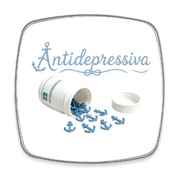 Anker-Antidepressiva Design - Viereckiger Kühlschrankmagnet - Weiß - Vorne