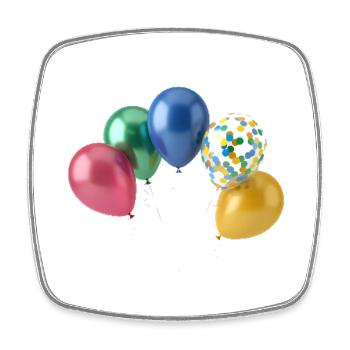 Ballons colorés - Magnet carré - blanc - Devant