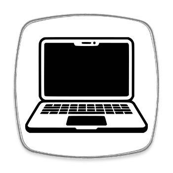 ordinateur portable - Magnet carré - blanc - Devant