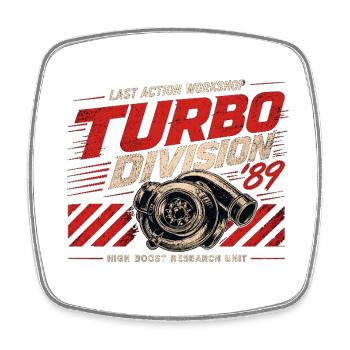 Turbo_Division_89 - Magnet carré - blanc - Devant
