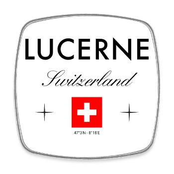 Lucerne, Suisse, Coordonnées Souvenir de voyage - Magnet carré - blanc - Devant