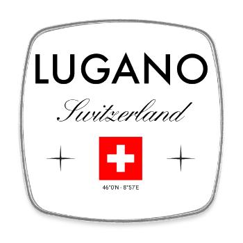 Lugano, Suisse, Coordonnées Souvenir de voyage - Magnet carré - blanc - Devant