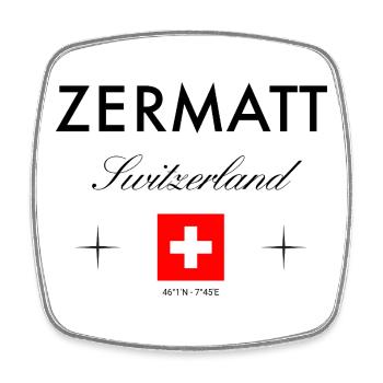 Coordonnées de Zermatt, Suisse Souvenir de voyage - Magnet carré - blanc - Devant