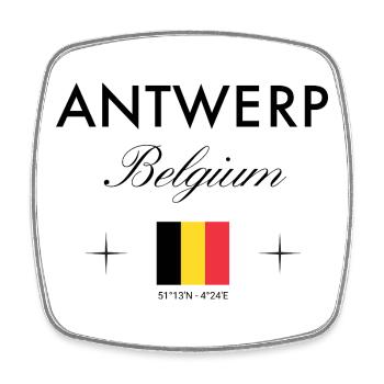 Coordonnées d’Anvers Voyage Souvenir - Magnet carré - blanc - Devant