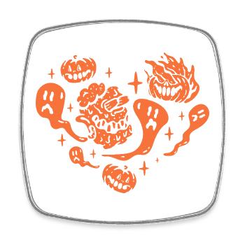 Halloween Heart with Halloween Party - Viereckiger Kühlschrankmagnet - Weiß - Vorne