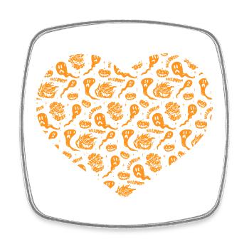 Halloween Heart with Halloween Party - Square fridge magnet - white - Front