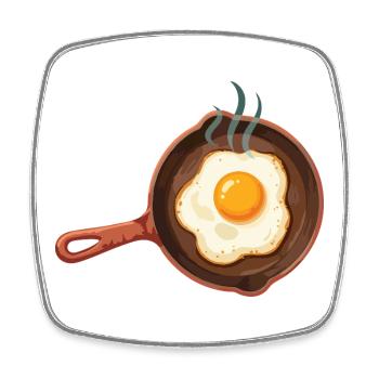 Breakfast Funny Brunch Coffee Pancake Bacon Food - Square fridge magnet - white - Front