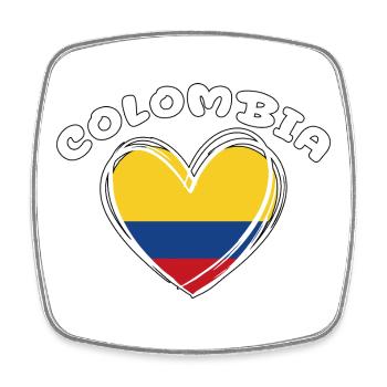 Colombian Flag Colombia Heart Patriotic - Square fridge magnet - white - Front