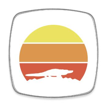 Alligator Retro - Square fridge magnet - white - Front