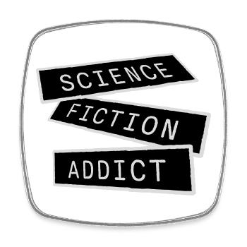 Citation d’amateur de science-fiction accro à la science-fiction - Magnet carré - blanc - Devant