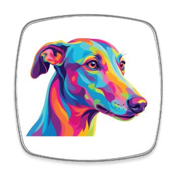 Watercolor Greyhound Colorful Sighthound Art - Square fridge magnet - white - Front