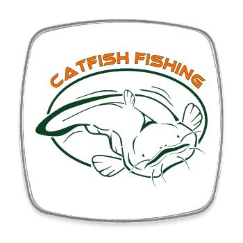 Fische_002_catfish_fishing_001 - Magnet carré - blanc - Devant
