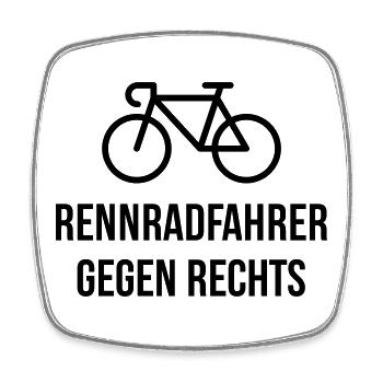 Rennradfahrer Gegen Rechts (Radfahrer Rennrad / B) - Viereckiger Kühlschrankmagnet - Weiß - Vorne