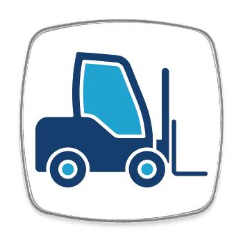 Gabelstapler Solid Icon Lager-Logistikausrüstung - Viereckiger Kühlschrankmagnet - Weiß - Vorne