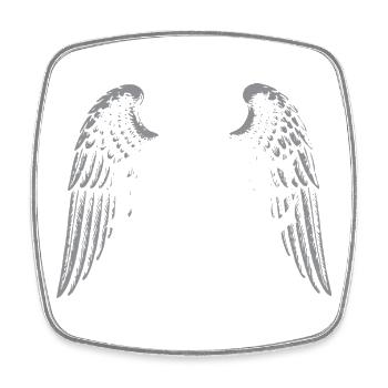Rave Wings Gothic-Logo - Viereckiger Kühlschrankmagnet - Weiß - Vorne
