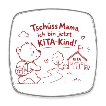 KITA-Abenteuer mit Teddy - Viereckiger Kühlschrankmagnet - Weiß - Vorne