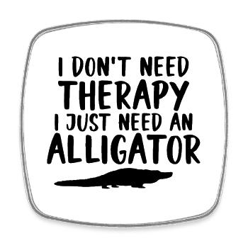 Alligator Saying Reptile - Square fridge magnet - white - Front