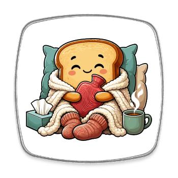 Cuddly Bread Heart Warmth - Square fridge magnet - white - Front