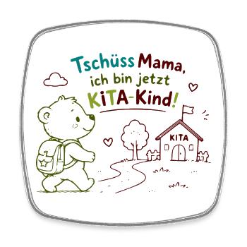 Kita-Kind Abschiedsgruß - Viereckiger Kühlschrankmagnet - Weiß - Vorne